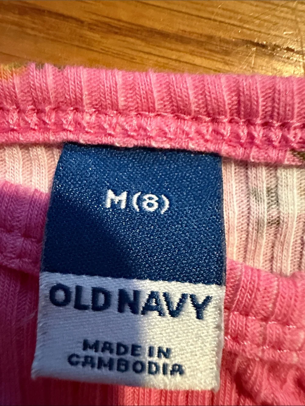 Old Navy Pink Floral Ribbed Tank Top